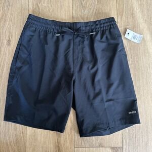 Volcom Stones Hybrid Men's Bottoms Drawstring Elastic Waist Black Shorts Size Sm